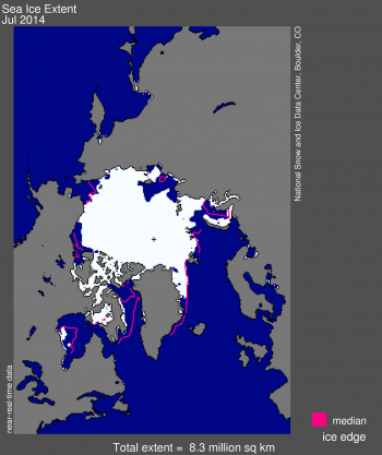 Antarctic sea ice extent map