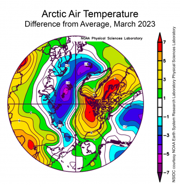 Air temperature plot for March 2023