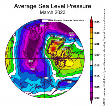 Sea Level Pressure for March 2023
