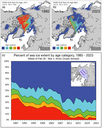 Sea ice age maps