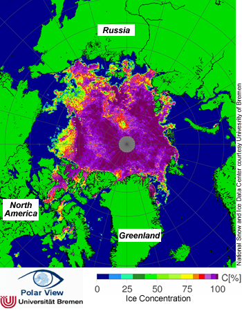 View of Arctic from above