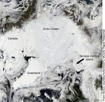 MODIS image of Arctic ocean