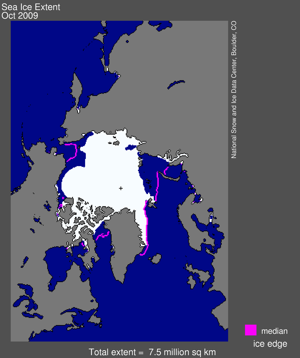 October 2009 arctic ice extent