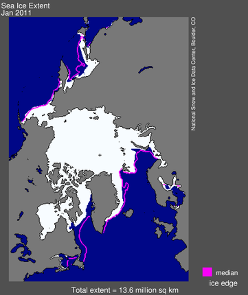 map from space showing sea ice extent, continents