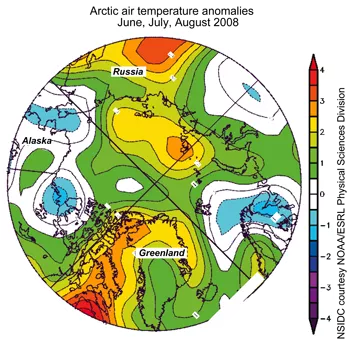 air temperature anomalies map