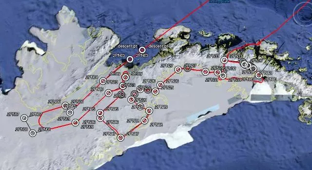 tracks over Antarctica