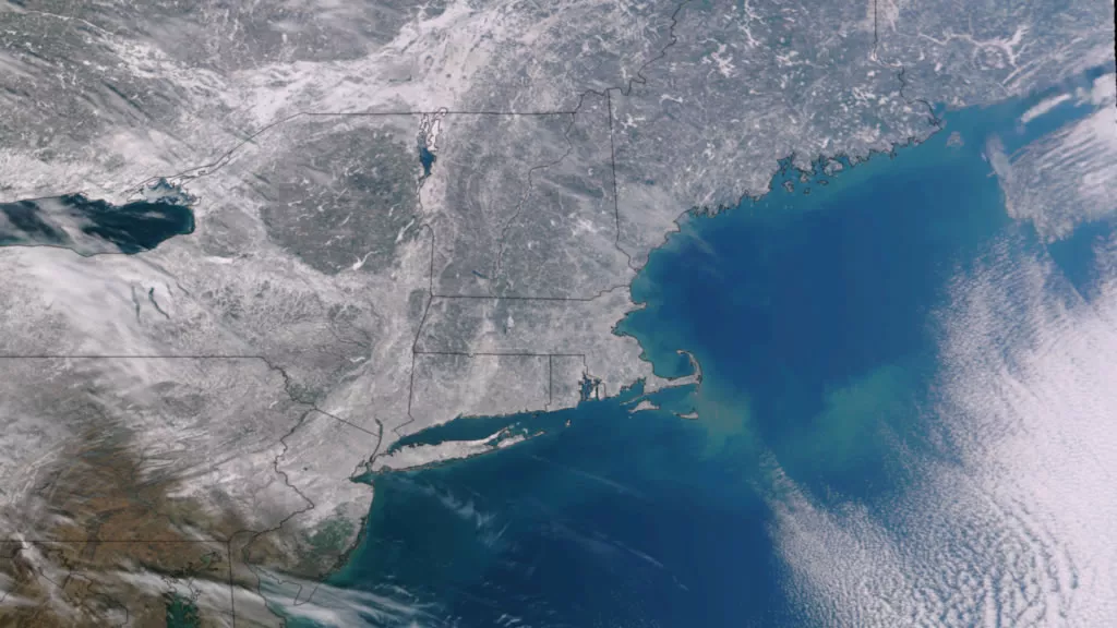 VIIRS data image of the northeastern U.S. after a February 2013 snowstorm