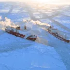 Healy escorting Renda through sea ice Healy escorting Renda through sea ice