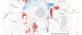 Sea ice concentration map from NSIDC's Satellite Observations of Arctic Change (SOAC) data visualizer tool