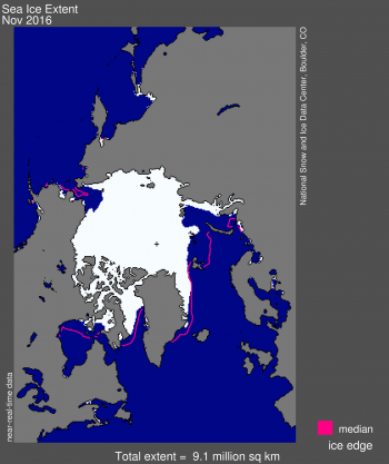 sea ice extent map
