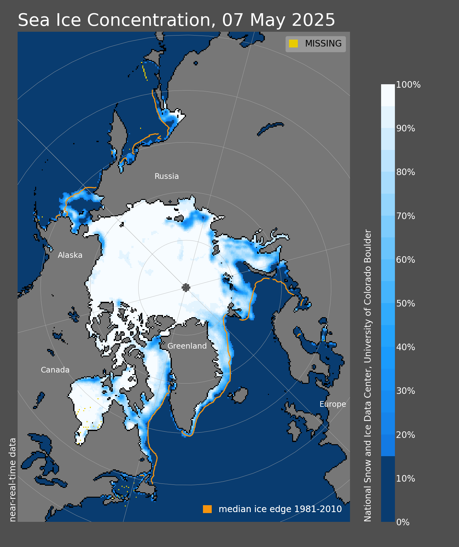 Arctic Sea Ice News And Analysis Sea Ice Data Updated Daily With One Day Lag