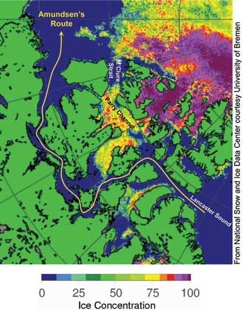 view of North Passage area from space