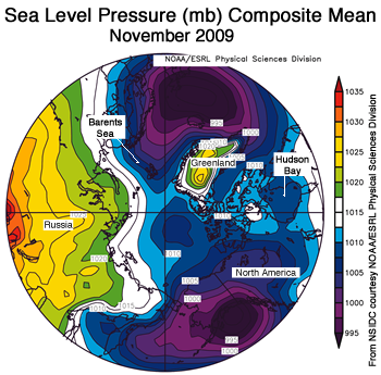 figure 4: sea level pressure map for November