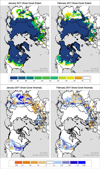 figure 5: snow cover extent and anomaly