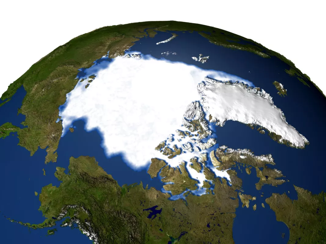 Data image showing Arctic sea ice extent in 1979