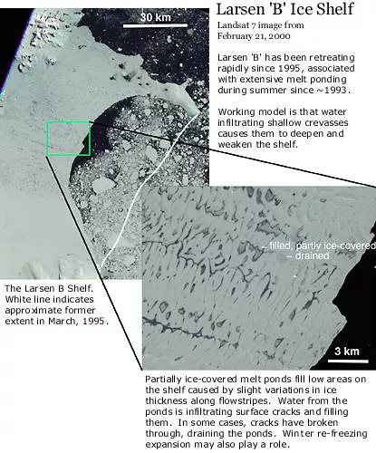 Landsat image of Larsen B melt ponds