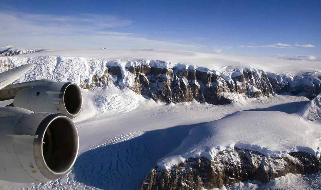 arial photo of Antarctica