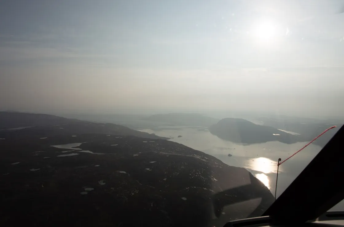 Aerial photo of wildfire smoke