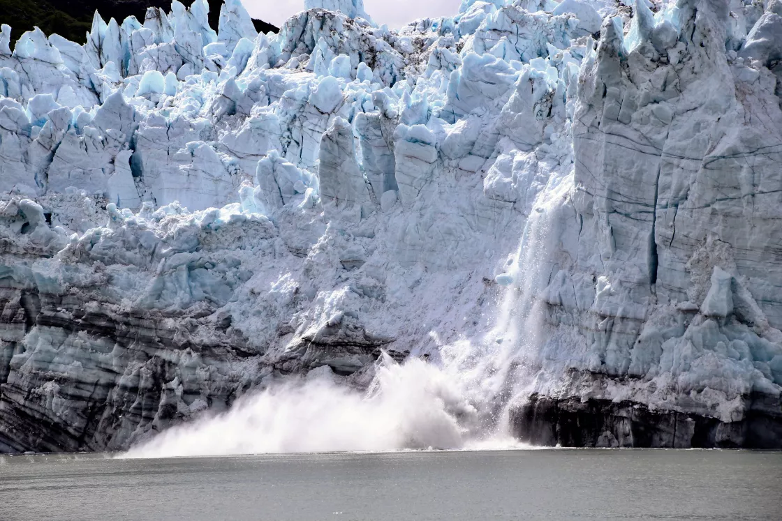 Photograph of Alaskan glacier calving