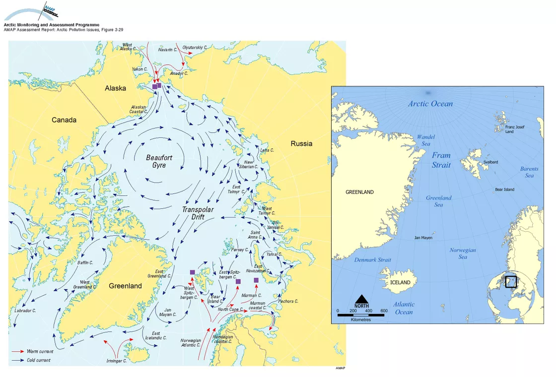 map of ocean circulation in the Arctic