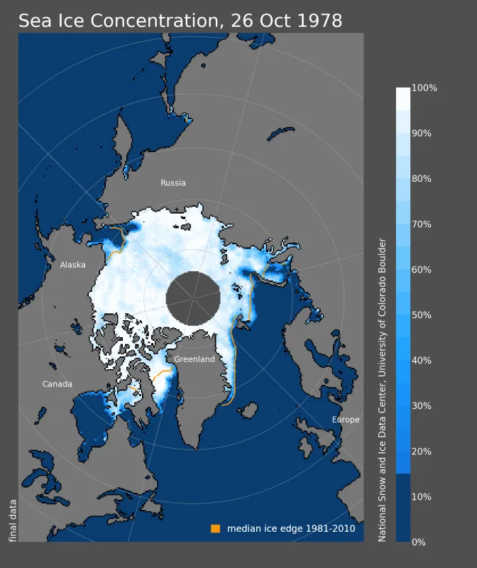 Sea Ice Index map of the Arctic