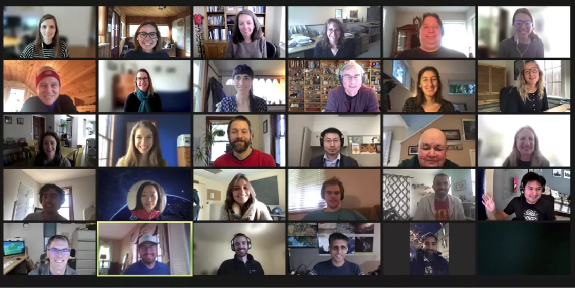 This photo features NASA Distributed Active Archive Center (DAAC) mentors and external science research teams who got together on Zoom to discuss helping data users move to the Earthdata Cloud. 