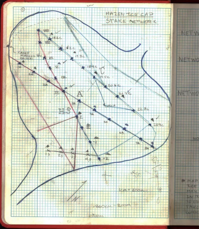 Photograph of a field book page