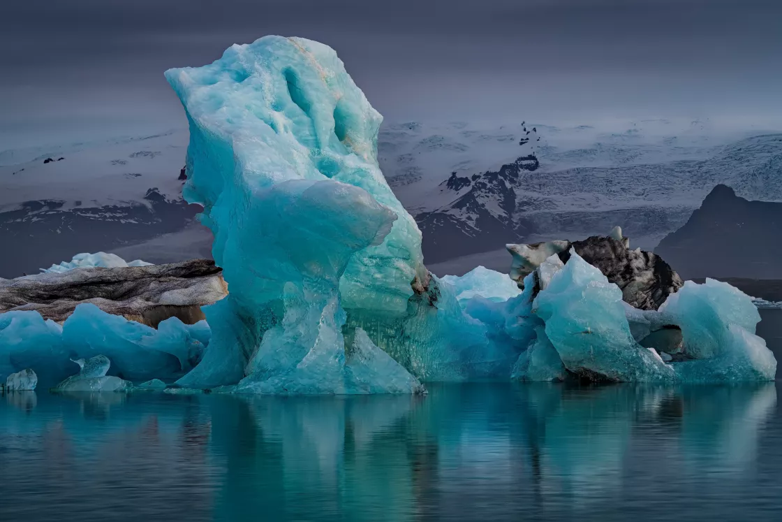 Iceberg floats off of Iceland