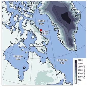 Map of Clyde River in the Arctic