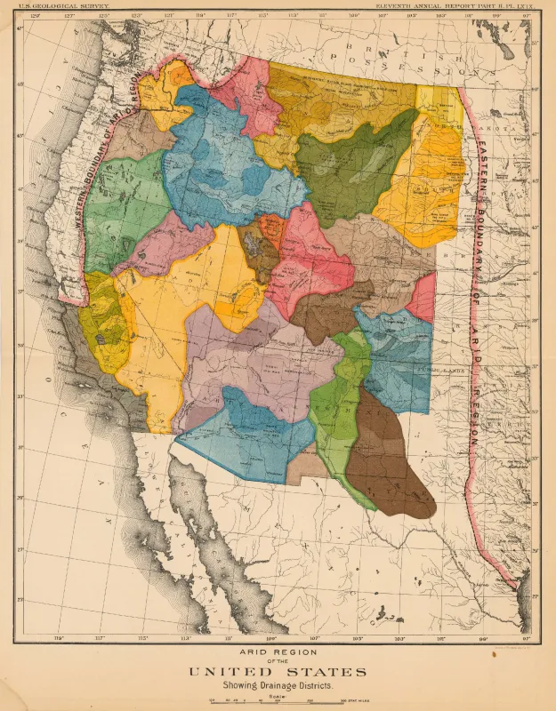 Map of western United States as divided by water availability not state lines