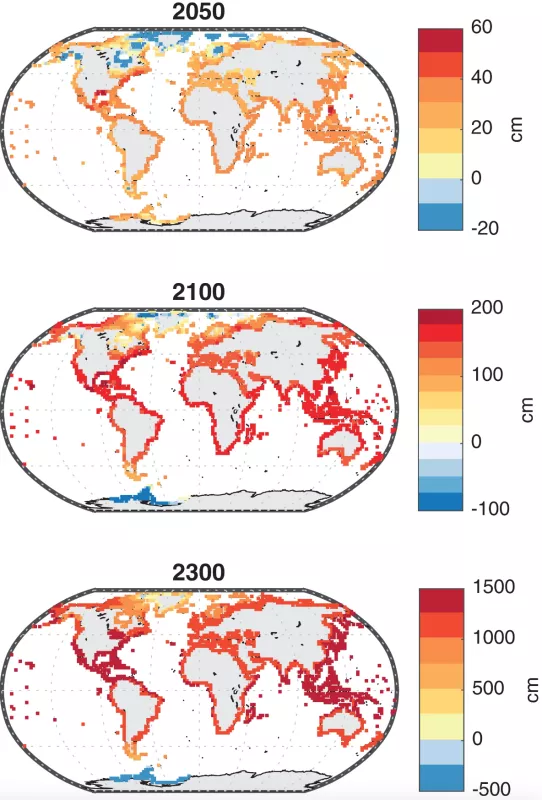 Sea level rise projection maps