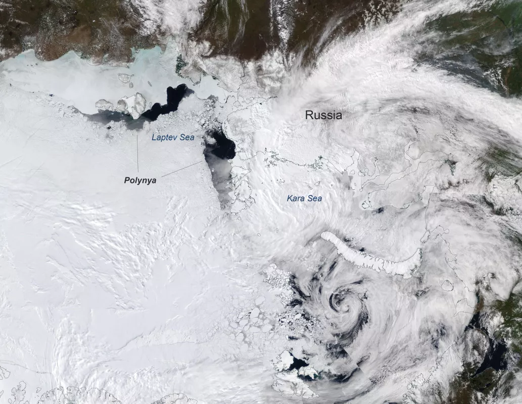 MODIS image of polynya