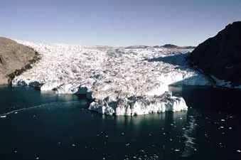 Aerial photograph of Greenland's Nansen Glacier