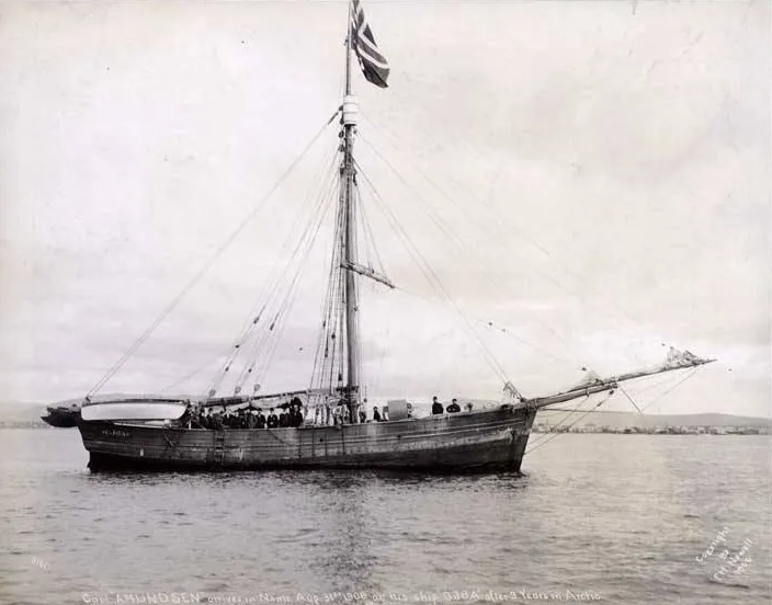 Historic photo of Gjøa (Amundsen's ship)