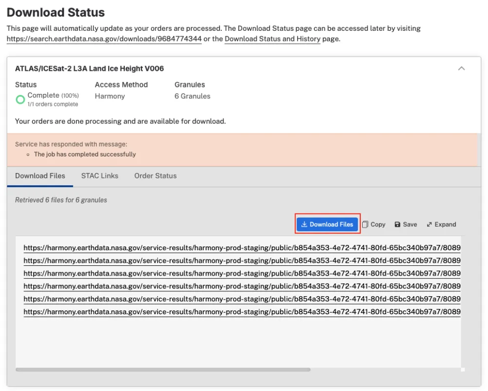 Screenshot displaying the button to launch the Earthdata Download (EDD) application. 