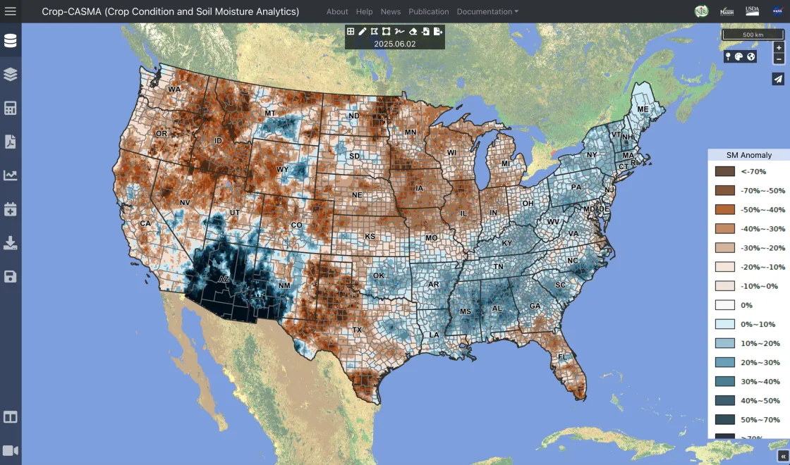 Screenshot of Crop-CASMA tool