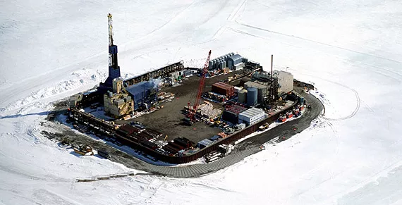 Photograph of Northstar Island, an oil drilling platform in the Arctic