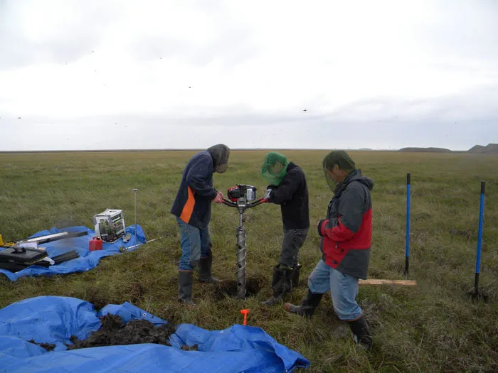 research team cores permafrost