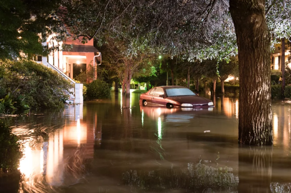 Car flooded in Charleston, South Carolina