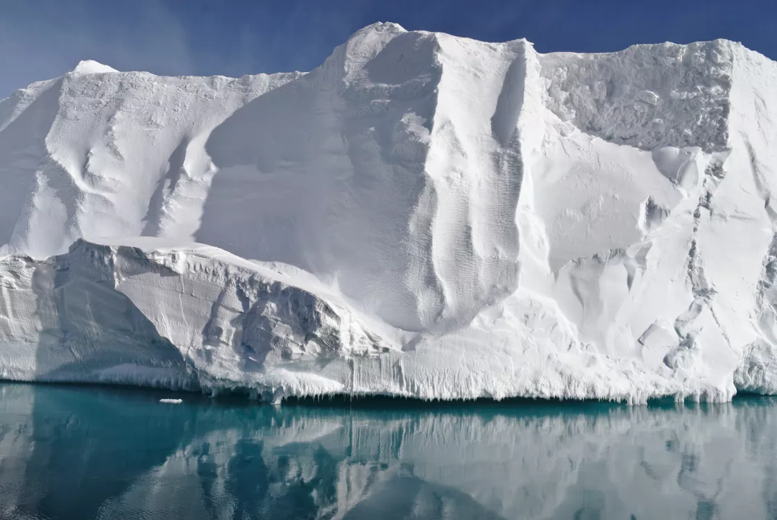front view of the Brunt Ice Shelf in Antarctica