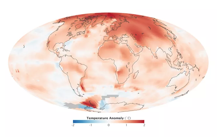 Global temperature map