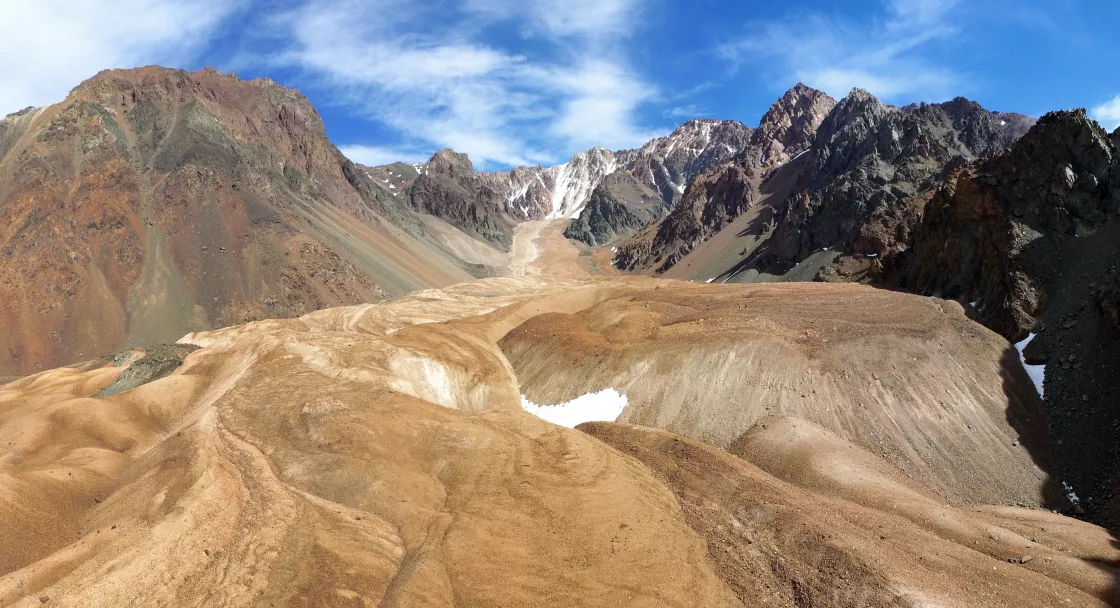 Rock glacier slides down the Andes