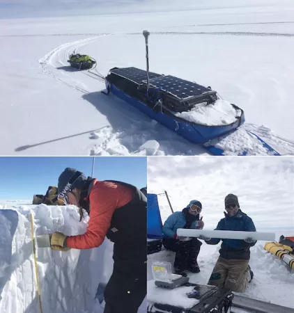 Images of fieldwork on Greenland ice sheet in August 2017
