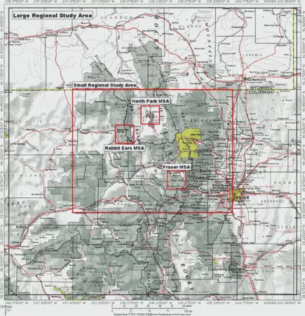 Map of Cold Land Processes Field Experiment study area in the Central Rocky Mountains of Colorado. 