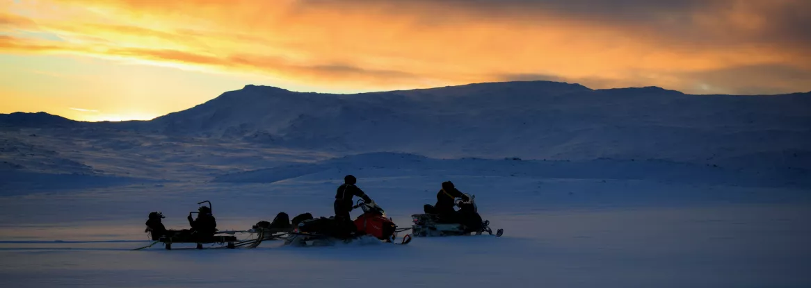 Snowmobiles in Arctic Norway