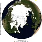 Globe with sea ice