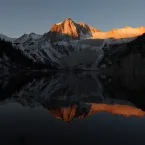 Sun setting over Snowmass near Aspen, Colorado