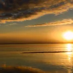 sun low on horizon over Beaufort Sea