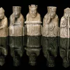 Lewis Chessmen with reflection