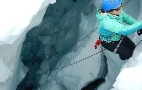 Training how to climb out of a crevasse